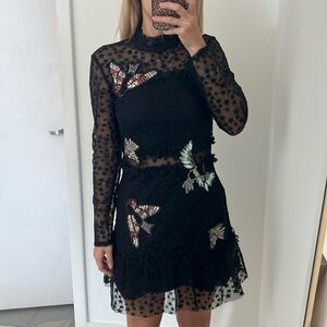 Black beaded Dress Topshop
